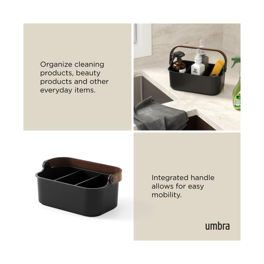 Umbra Bellwood Small Stackable Bin Black/Walnut Black/Walnut