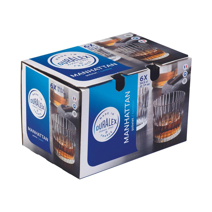 Duralex Manhattan 305ml Highball Tumbler Set of 6 Clear Clear
