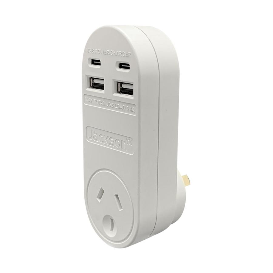 Jackson USB & USB-C Power Adapter White White