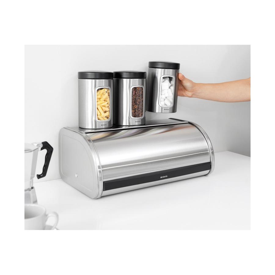 Brabantia Roll Top Large Bread Bin Matte Steel Matte Steel