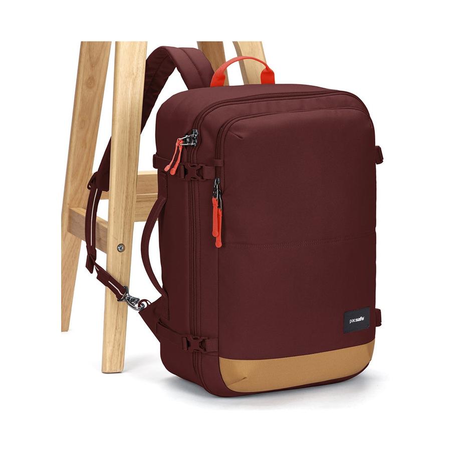 Pacsafe GO 34L Anti-Theft Recycled Carry-On Backpack Garnet Red Garnet Red