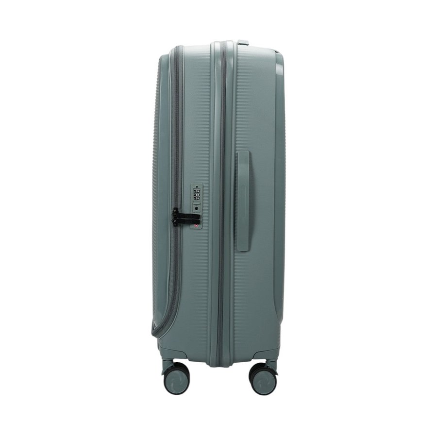 Caselite Venture 76cm Top Open Hardside Checked Suitcase Grey Green Grey Green
