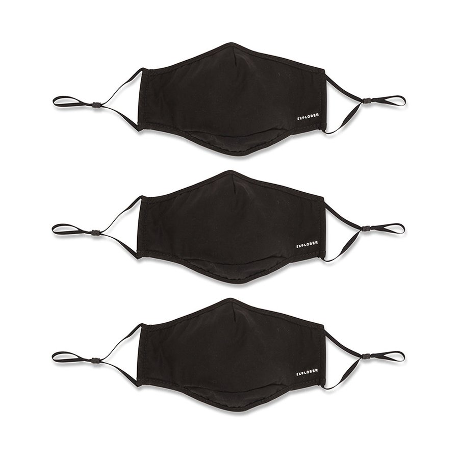 Explorer Face Mask - 3 Pack Black Black