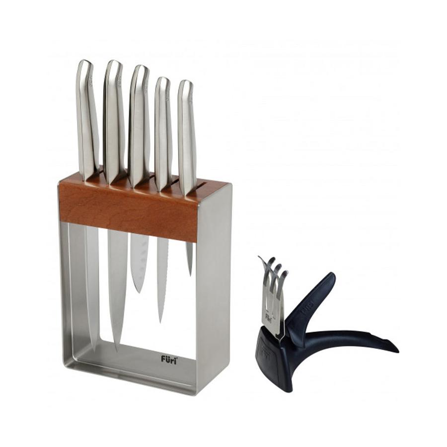 Furi Pro 7 Piece Stainless Steel Knife Block Stainless Steel Stainless Steel