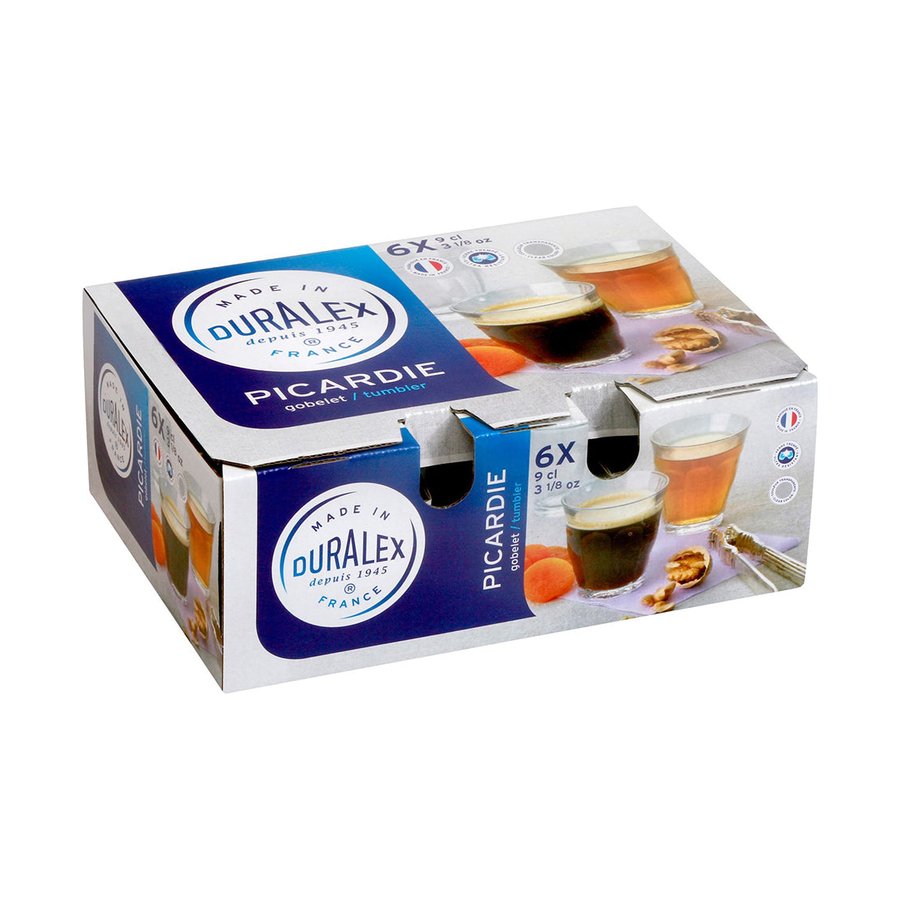 Duralex Picardie 90ml Tumbler Set of 6 Clear Clear