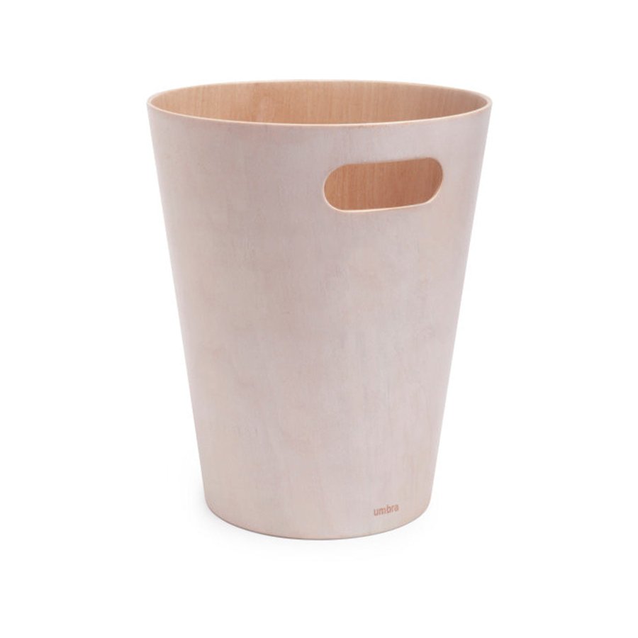 Umbra Woodrow Trash Can (7.5L) White/Natural White/Natural