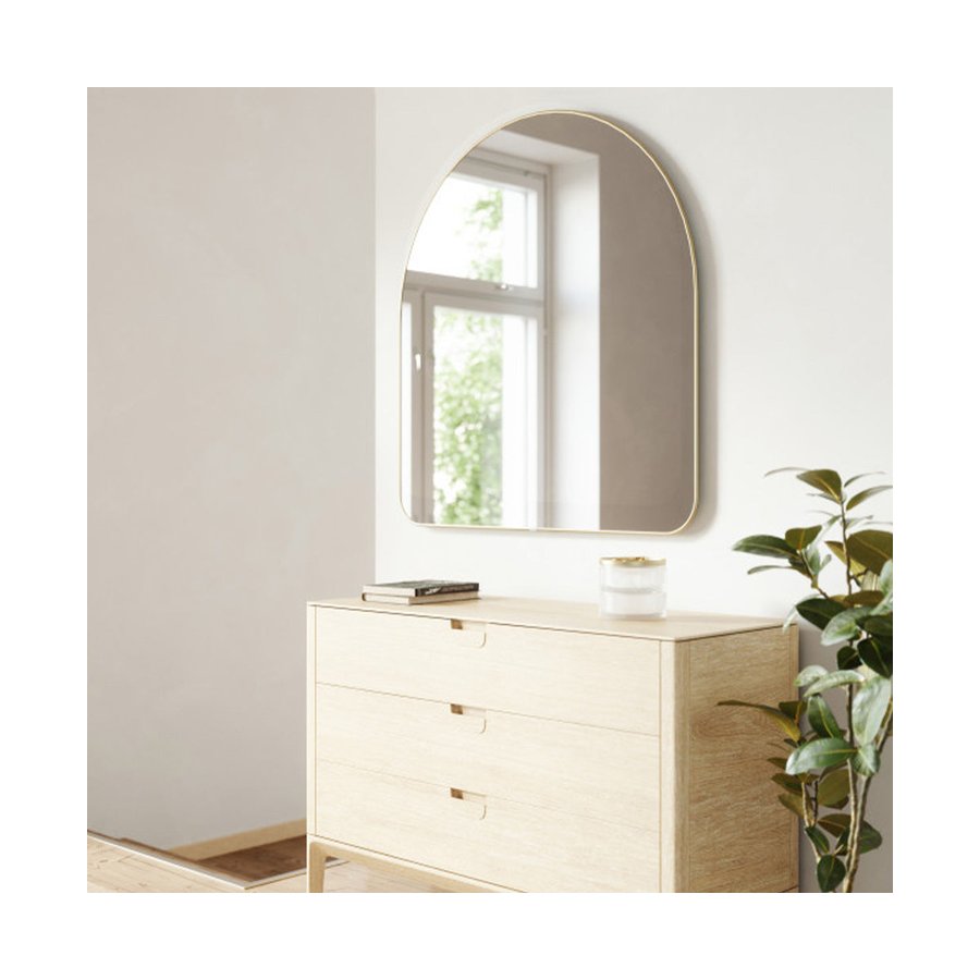 Umbra Hubba Arched Mirror (87cm x 92cm) Brass Brass