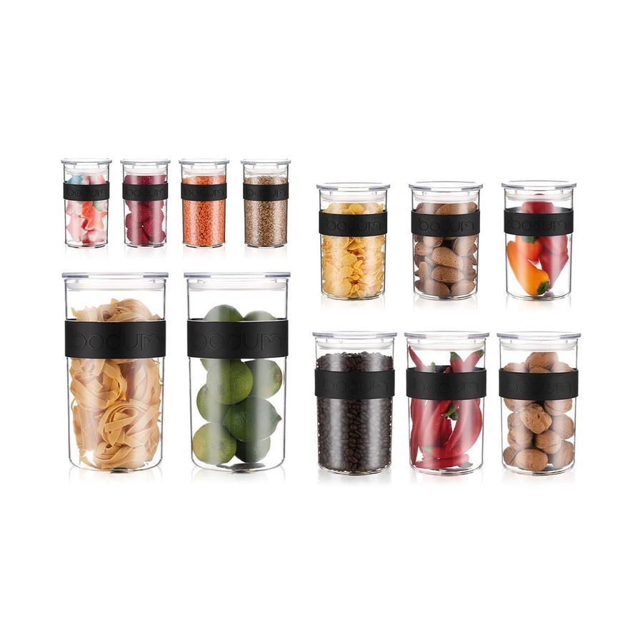Bodum Presso 12 Piece Storage Container Set Black Black
