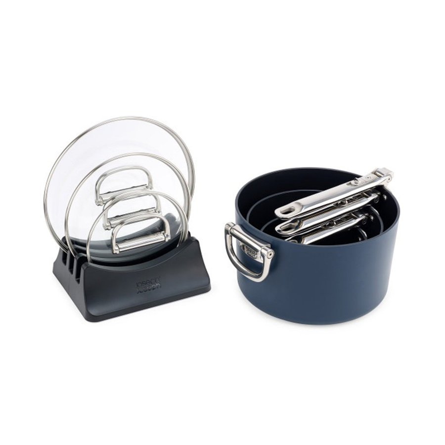Joseph Joseph Space 3 Piece Non-Stick Saucepan Set Midnight Blue Midnight Blue