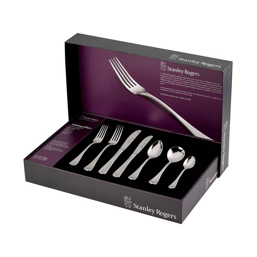 Stanley Rogers Metropolitan 56 Piece Cutlery Set Stainless Steel Stainless Steel