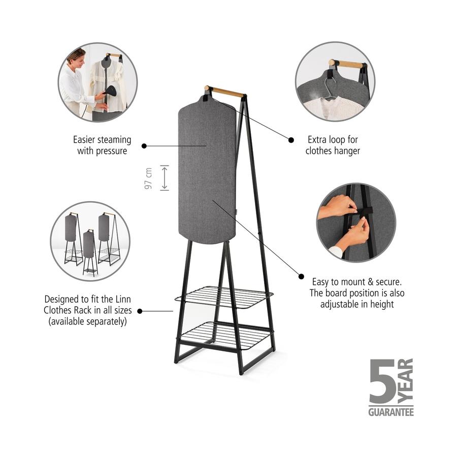 Brabantia Linn Steam Board Pepper Black Pepper Black