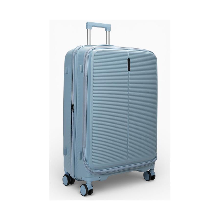 Caselite Venture 76cm Top Open Hardside Checked Suitcase Grey Blue Grey Blue
