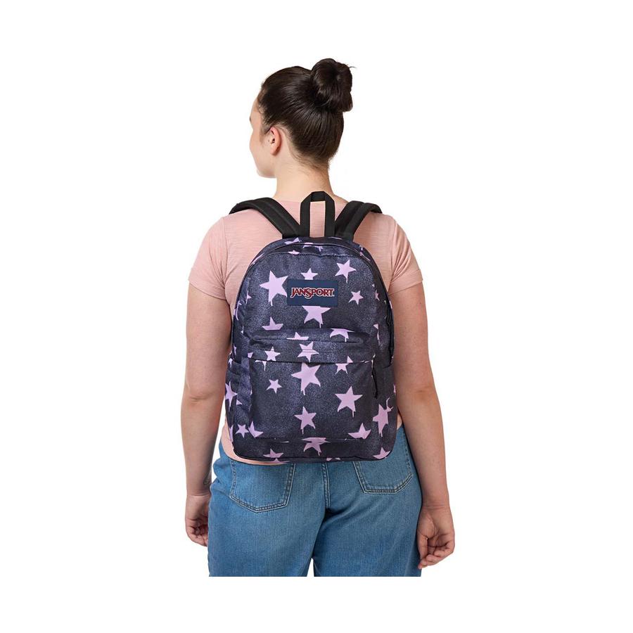 Jansport Superbreak Plus Backpack Sprayed Stars Pastel Lilac Sprayed Stars Pastel Lilac