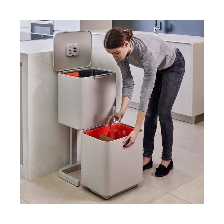 Joseph Joseph Totem 60L Waste & Recycling Bin Stone Stone