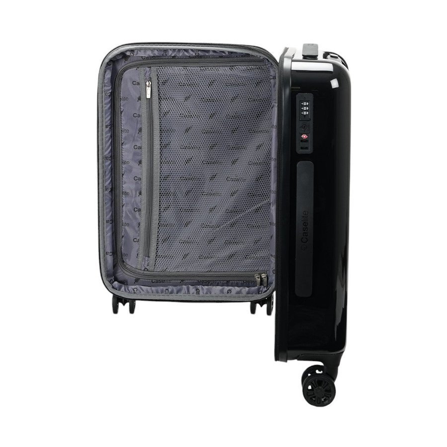 Caselite NZ Kiwi 56cm Hardside Carry-On Suitcase Black Black
