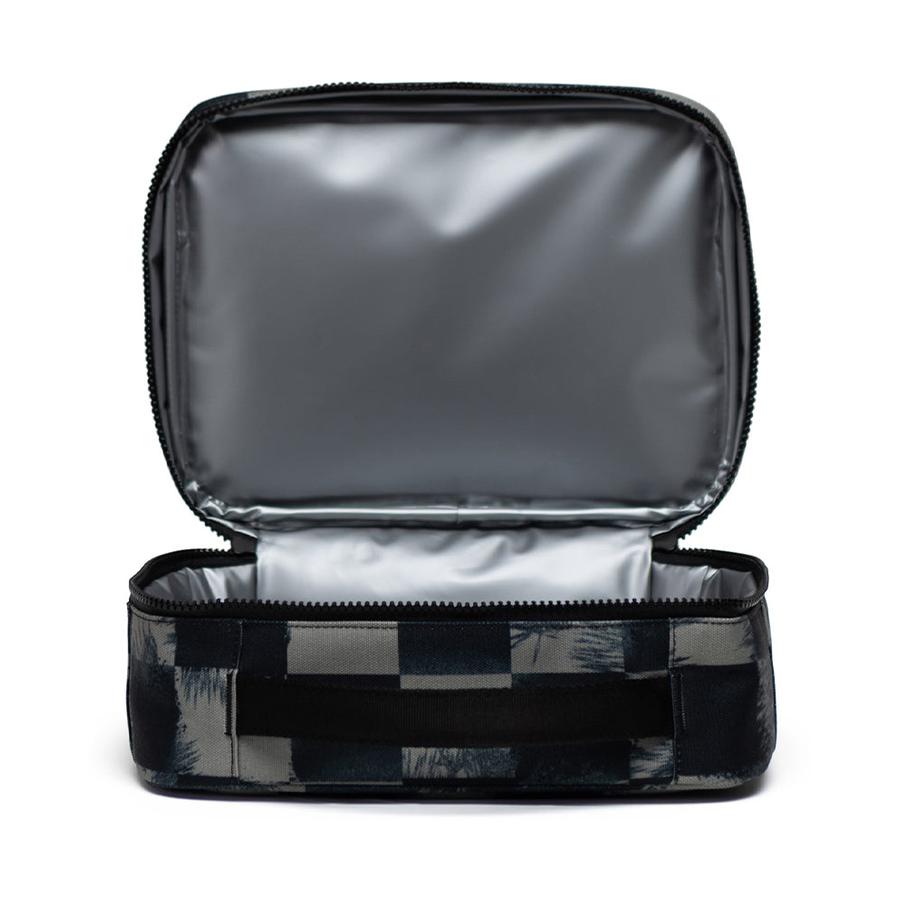 Herschel Pop Quiz Lunchbox Black Stencil Checker Black Stencil Checker