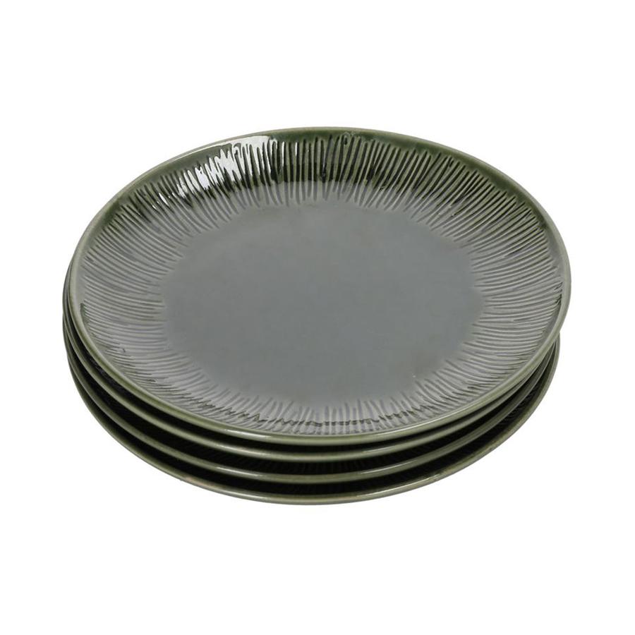 Mikasa Jardin 12-Piece Stoneware Dinner Set Green Green