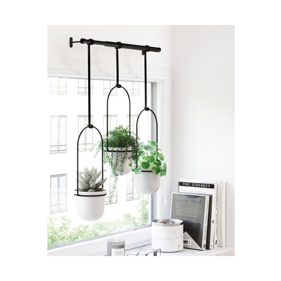 Umbra Triflora Hanging Planter White White