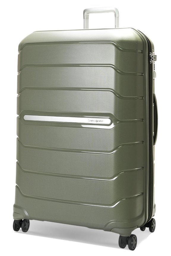 Samsonite Oc2lite 75cm Hardside Checked Suitcase Olive Green