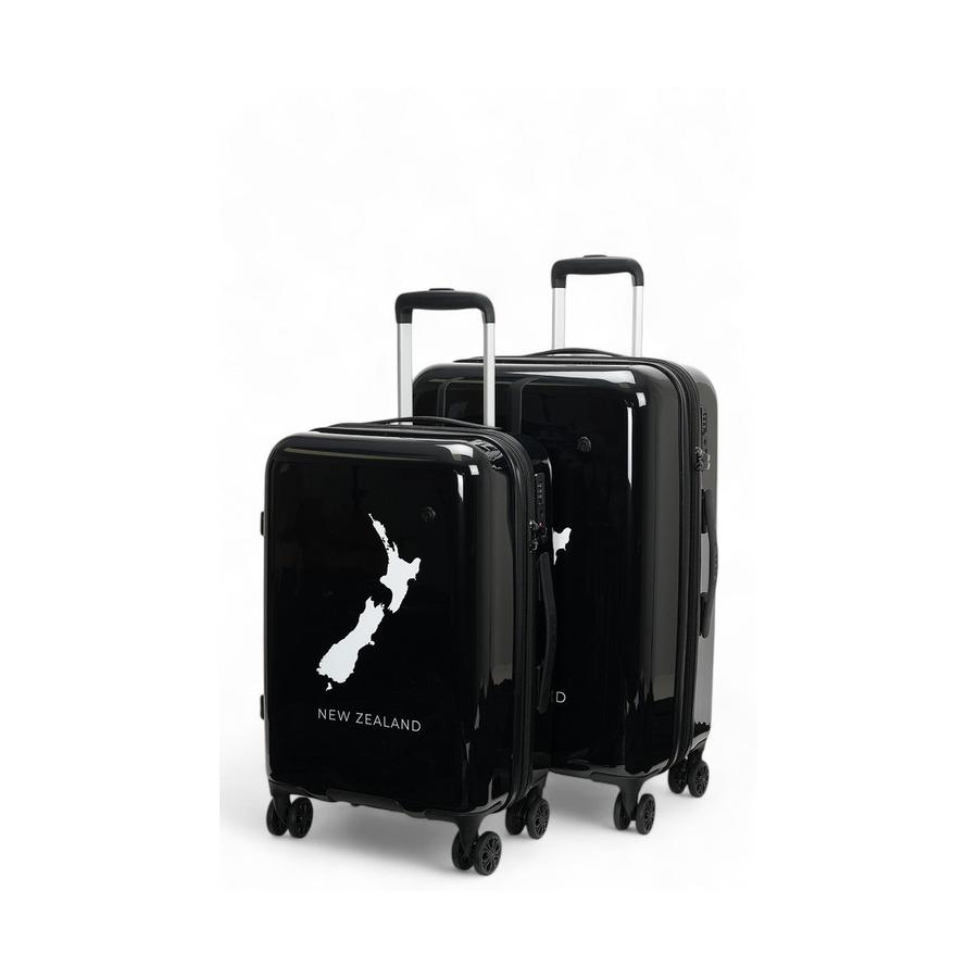 Caselite NZ Map 56cm & 67cm Hardside Luggage Set Black Black