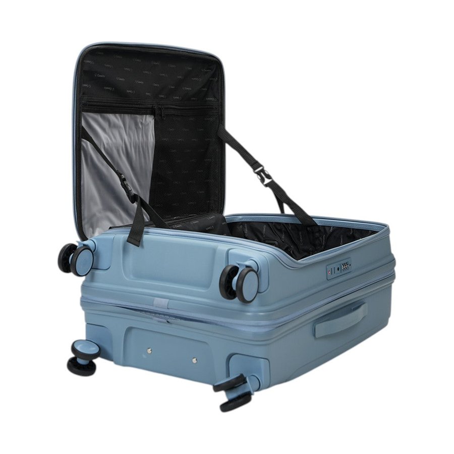 Caselite Venture 66cm Top Open Hardside Checked Suitcase Grey Blue Grey Blue