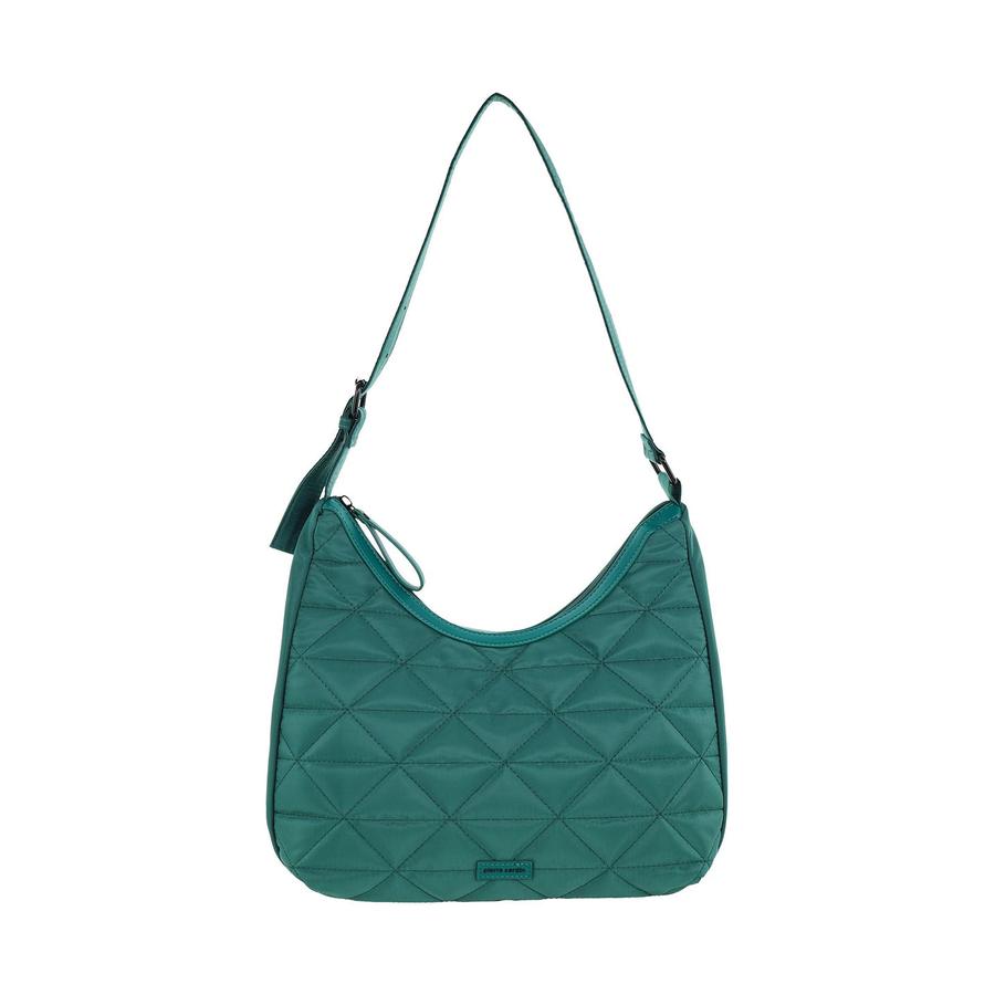 Pierre Cardin Claire Ladies Nylon Quilted Hobo Bag Green Green
