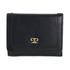 Pierre Cardin Shakira Ladies Leather Snap Button Tri-Fold Wallet Black