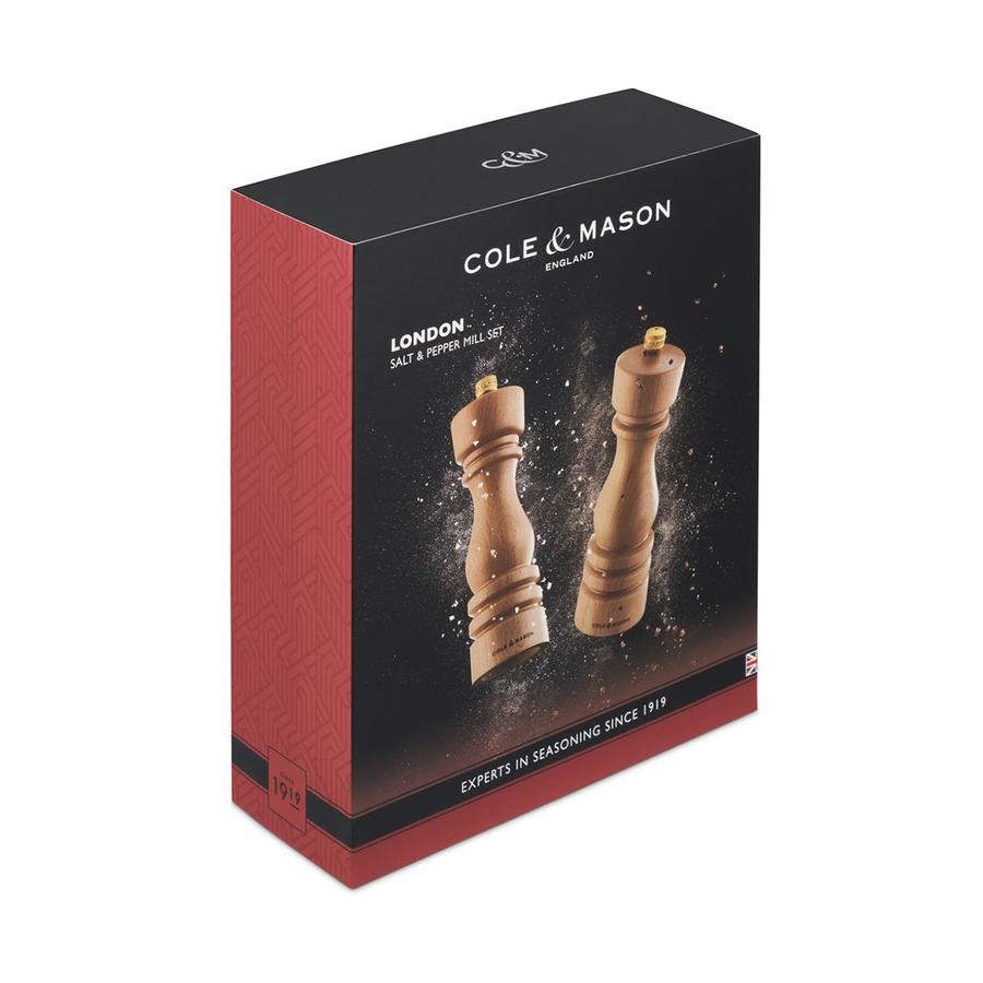 Cole & Mason London Mills Gift Set - 18cm Natural Beech Natural Beech