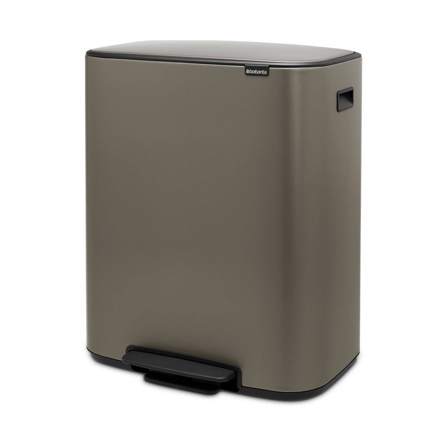 Brabantia Bo Pedal Bin (2 x 30L) Platinum Platinum