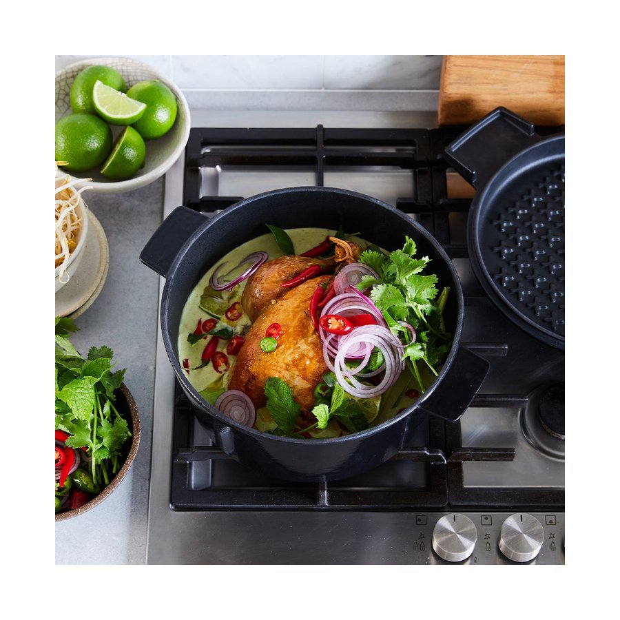 Stanley Rogers Cast Iron 24cm (3.5L) French Oven Grill Duo Bordeaux Bordeaux