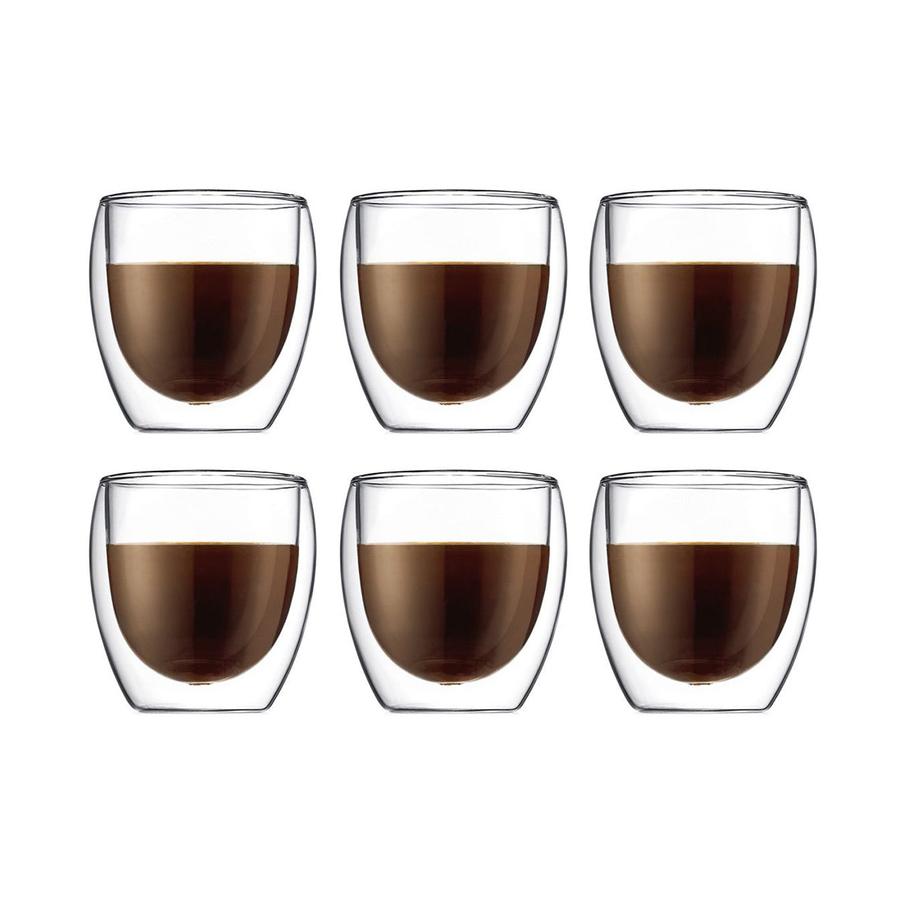 Bodum Pavina 250ml Double Wall Glasses (Set of 6) Transparent Transparent