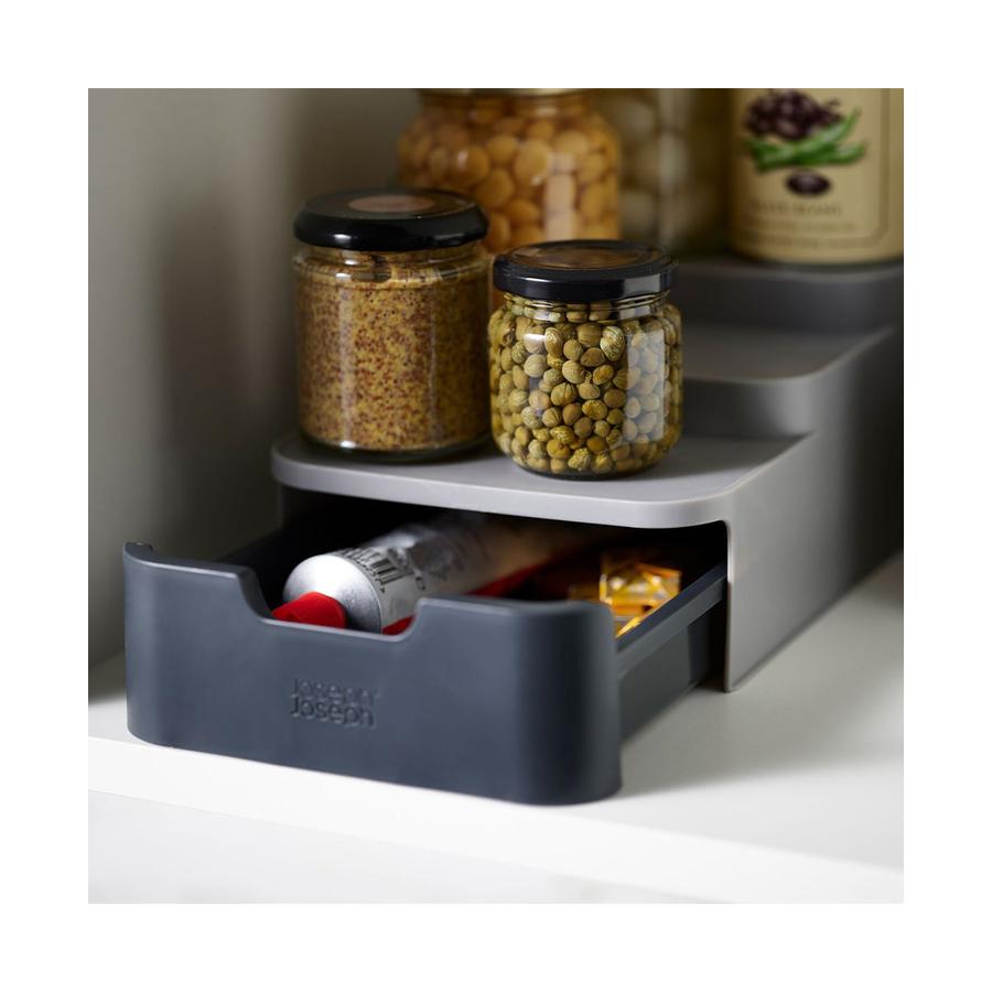 Joseph Joseph CupboardStore Compact Tiered Organiser Grey Grey