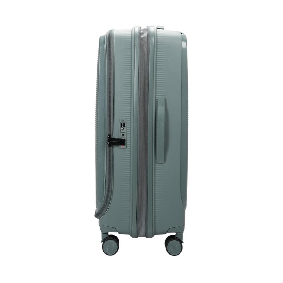 Caselite Venture 76cm Top Open Hardside Checked Suitcase Grey Green Grey Green