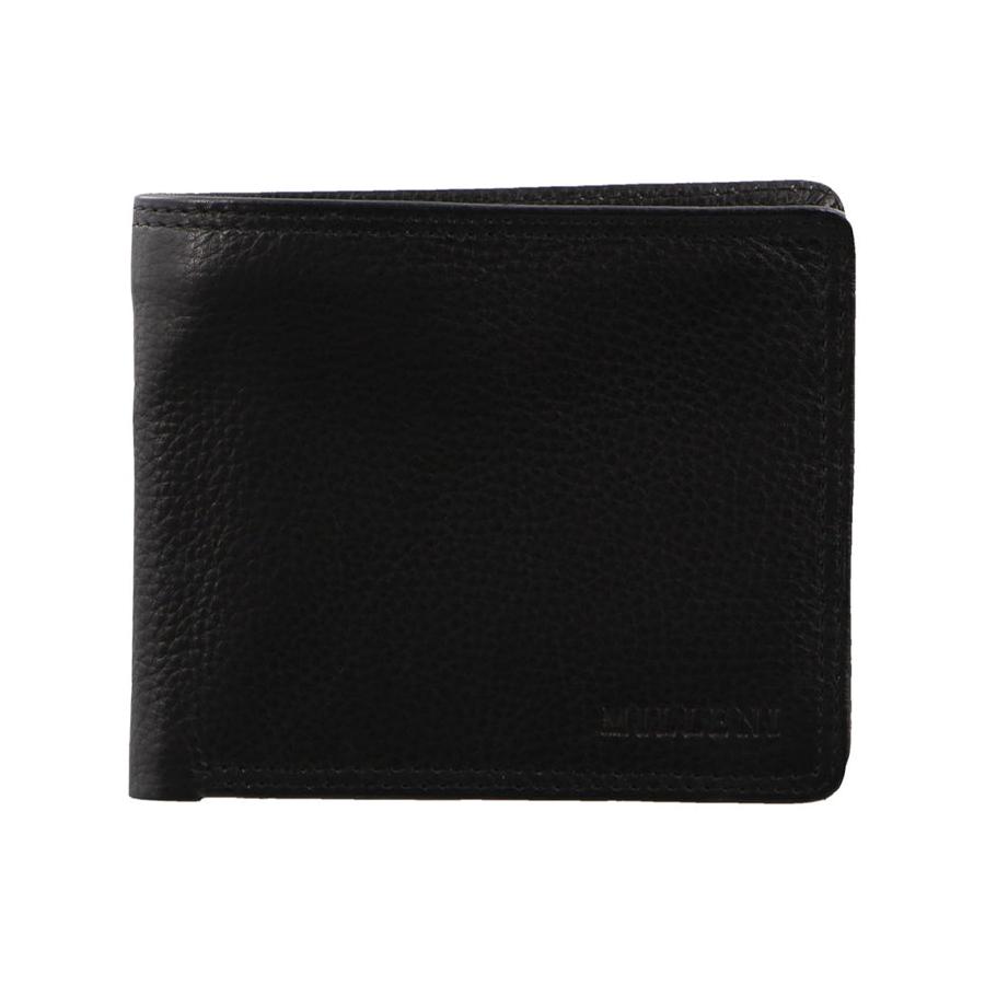 Milleni Marco Men's Leather RFID Wallet Black Black