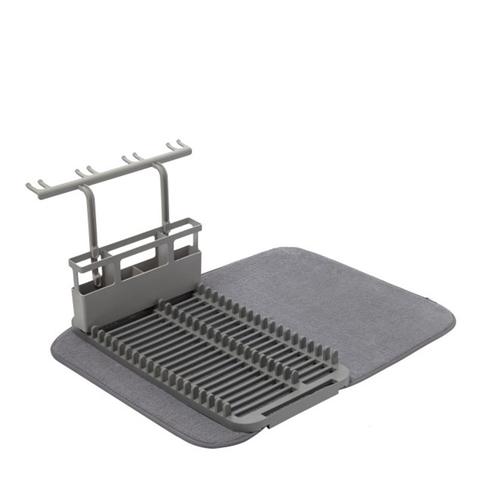 Umbra UDry Dish Rack with Dry Mat Charcoal
