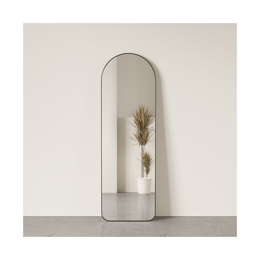 Umbra Hubba Arched Leaning Mirror (157cm x 50cm) Metallic Titanium Metallic Titanium