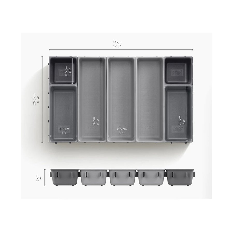 Joseph Joseph Blox 7-Piece Drawer Organiser Set Grey Grey