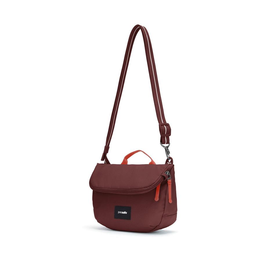 Pacsafe GO Anti-Theft Recycled Saddle Crossbody Bag Garnet Red Garnet Red