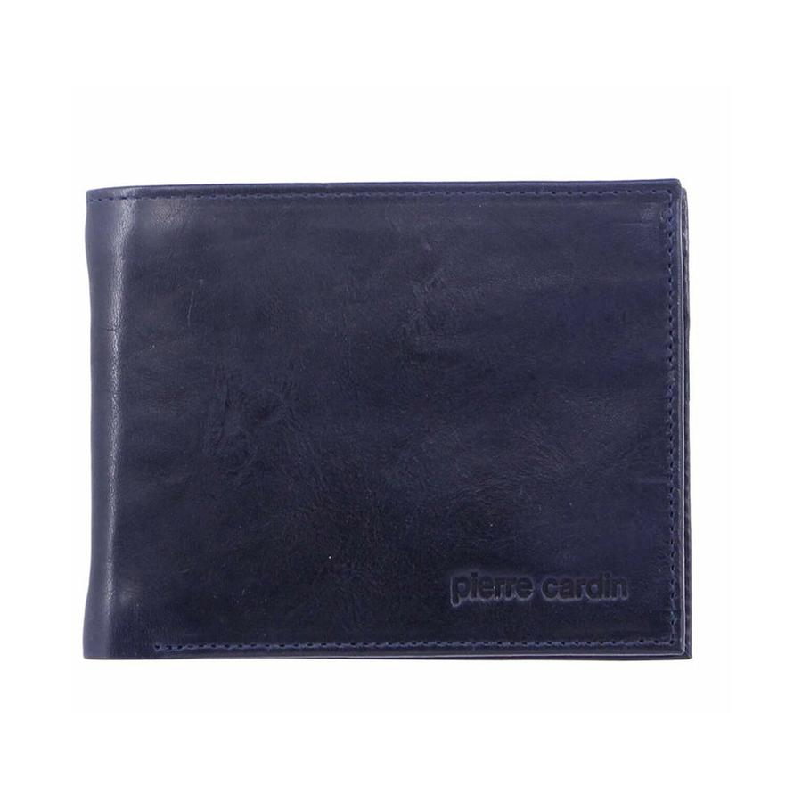 Pierre Cardin Theo RFID Mens Rustic Leather Wallet Midnight Midnight