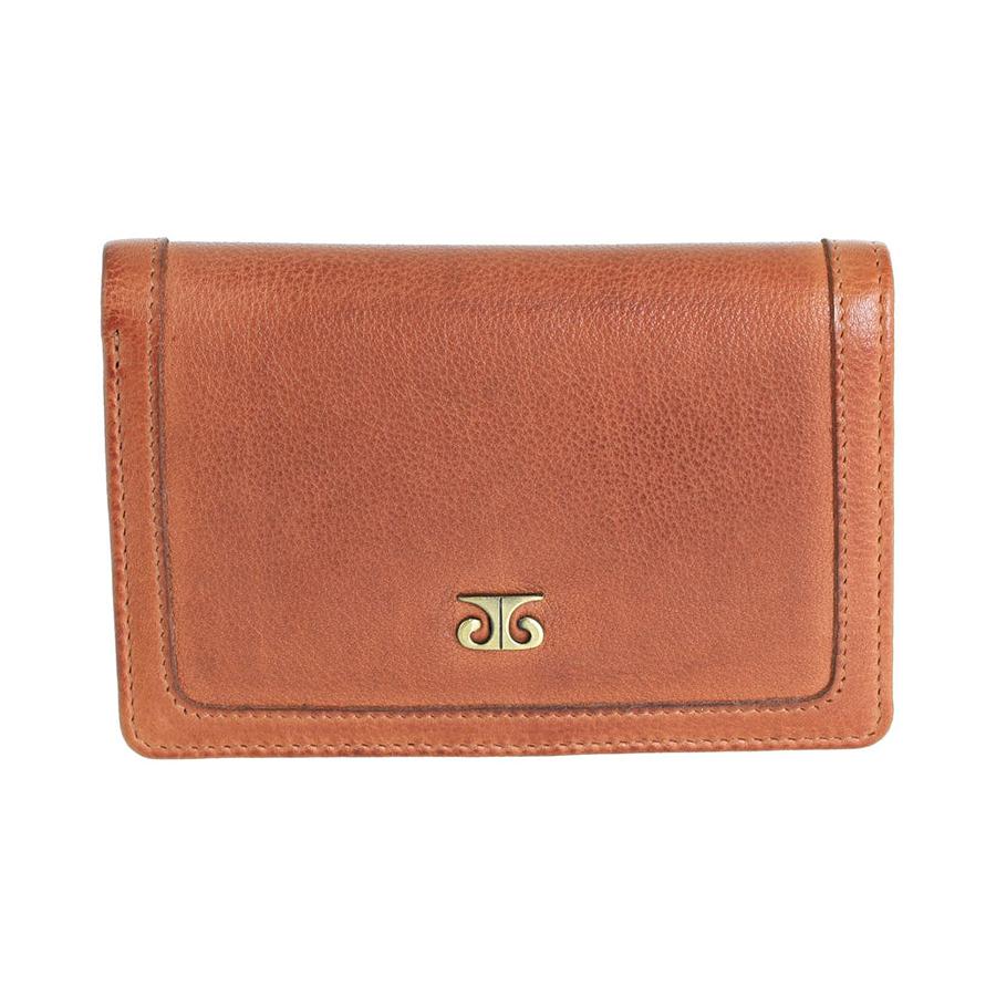 Pierre Cardin Shayla Ladies Leather Snap Button Bi-Fold Wallet Cognac Cognac