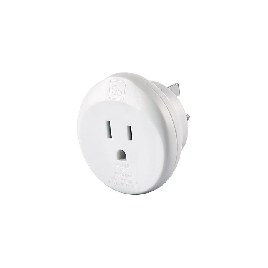 Go Travel USA to NZ & AUS Travel Adapter White White