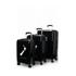 Caselite NZ Map 56cm, 67cm & 77cm Hardside Luggage Set Black