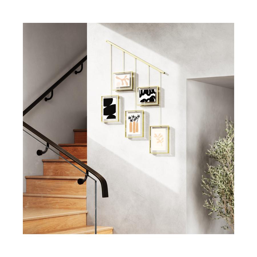 Umbra Exhibit Wall Picture Frames (Set of 5) Matte Brass Matte Brass