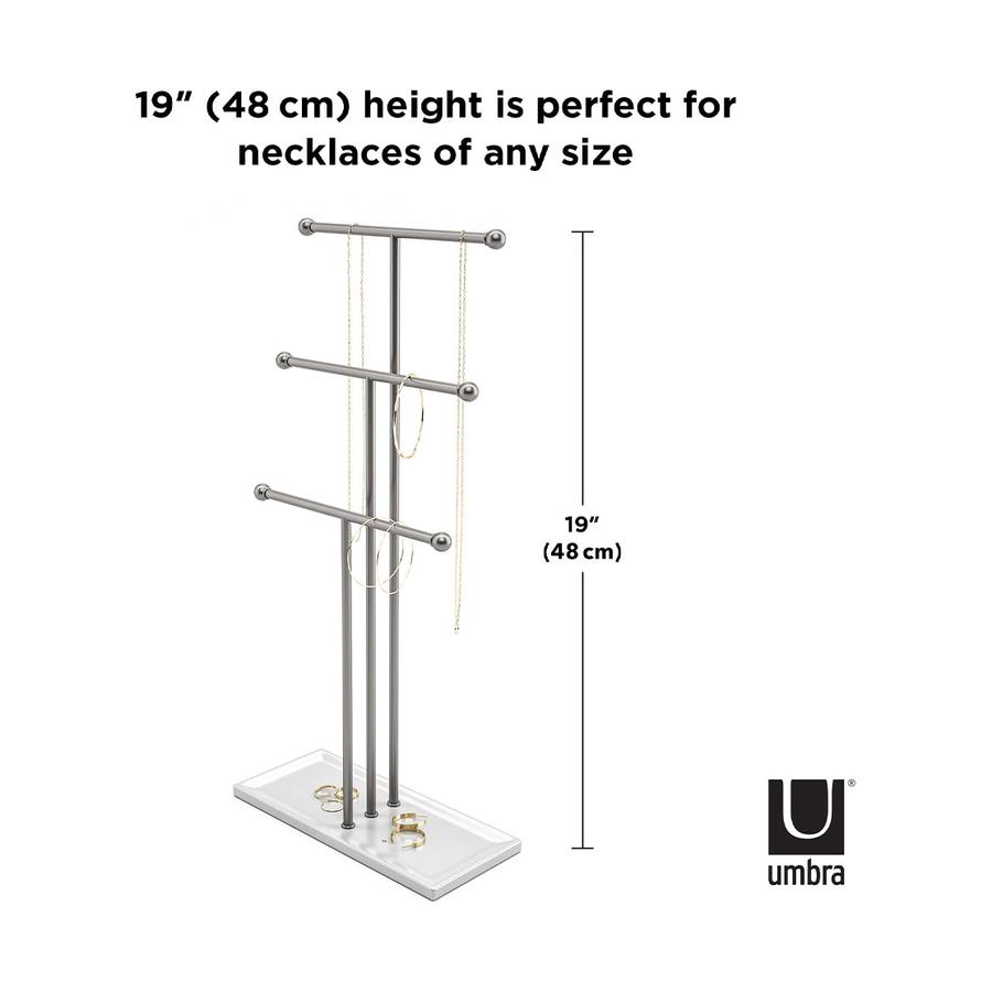 Umbra Trigem Jewellery Stand Organiser White/Nickel White/Nickel
