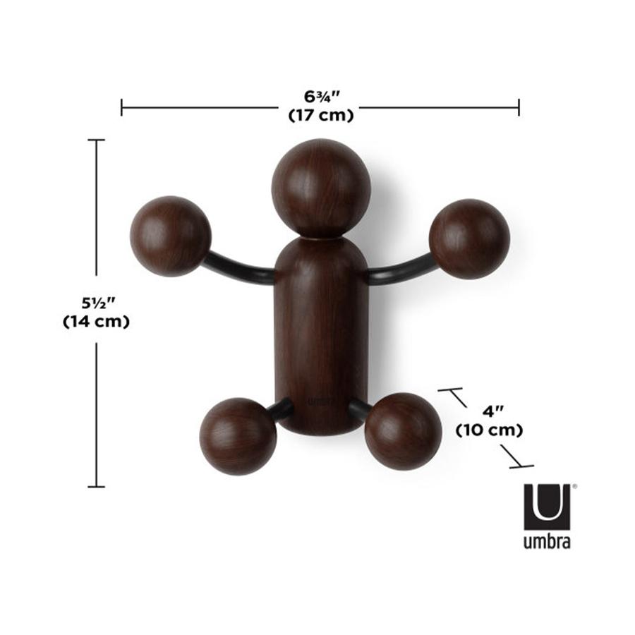 Umbra Woody Wall Hook Black/Walnut Black/Walnut