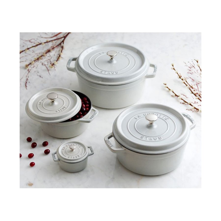 Staub 24cm (3.8L) Round Cocotte White Truffle White Truffle