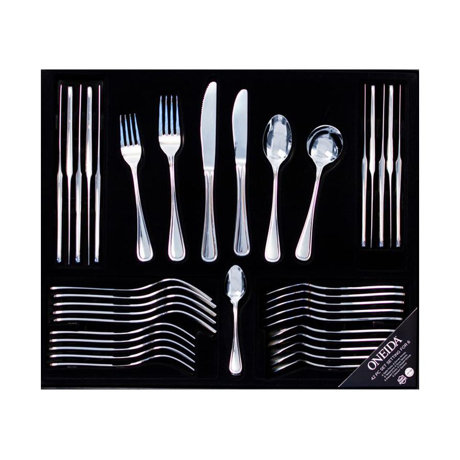 Oneida New Rim 42 Piece Cutlery Set Stainless Steel Stainless Steel