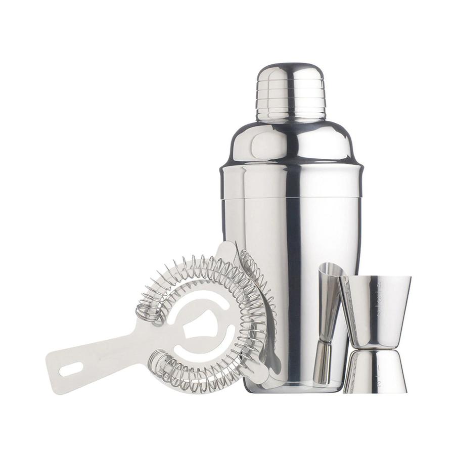 Barcraft Cocktail 3 Piece Set Silver Silver
