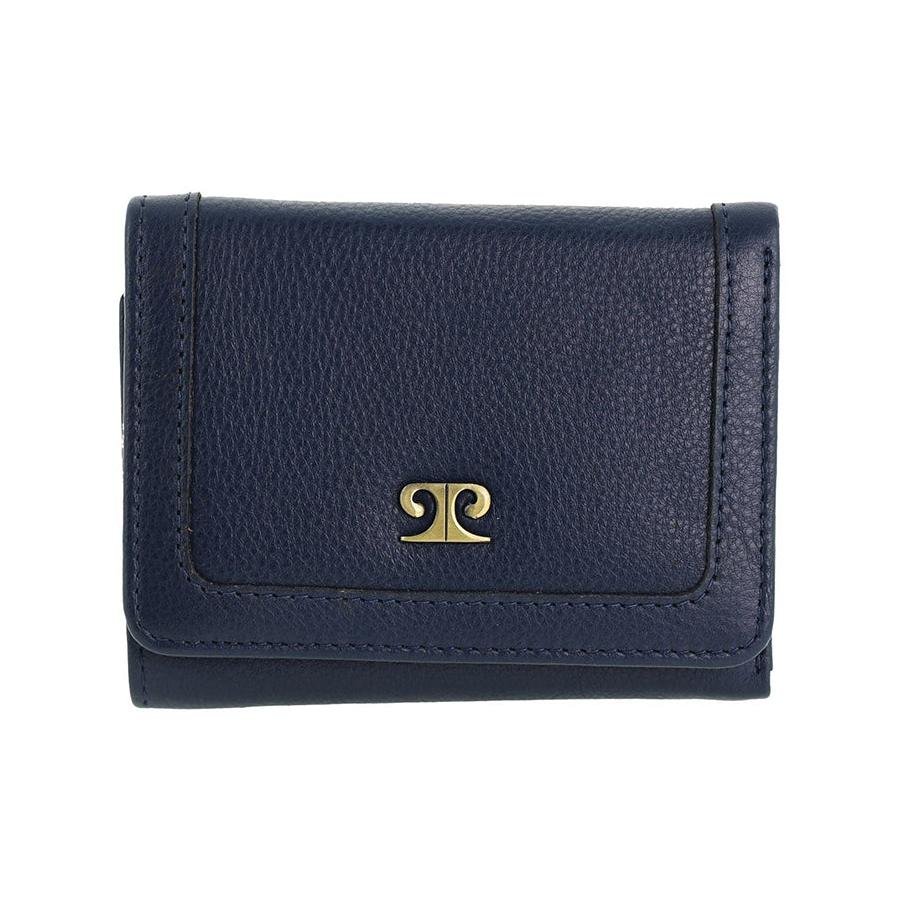 Pierre Cardin Shakira Ladies Leather Snap Button Tri-Fold Wallet Navy Navy