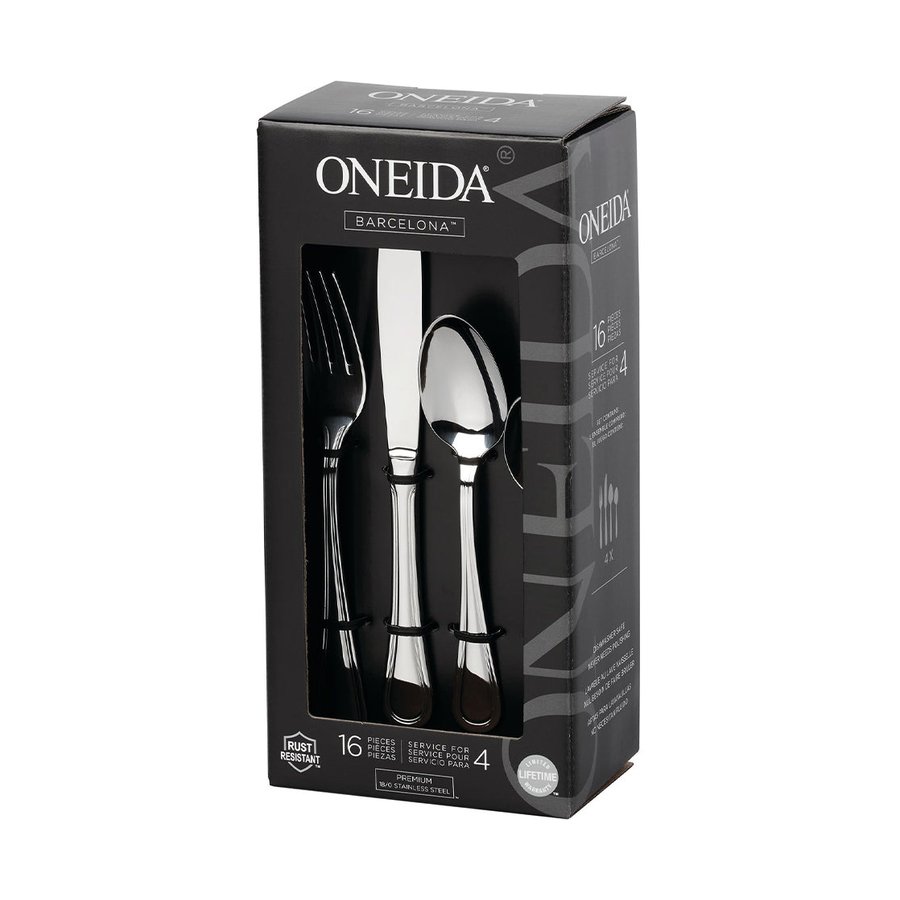 Oneida Barcelona 16 Piece Cutlery Set Stainless Steel Stainless Steel